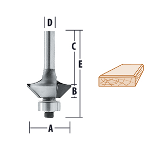 15° Bevel Trimmer Bit - 2 Flute